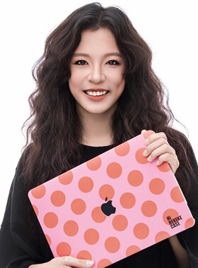 [橘粉啵啵]macbook保护壳粉色波点电脑保护壳mac电脑壳matebook电脑保护套洋气时尚微软笔记本外壳苹果PC壳