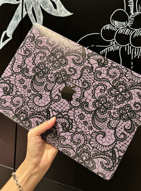 紫色蕾丝原创mac壳笔记本电脑保护套适用苹果MacBook华为MatBook笔记本保护壳微软防摔保护Pro壳子Air外壳