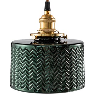 年轮宅造ZORING 复古绿波纹灯罩玻璃吊灯餐厅灯床头 PARK宅造店B