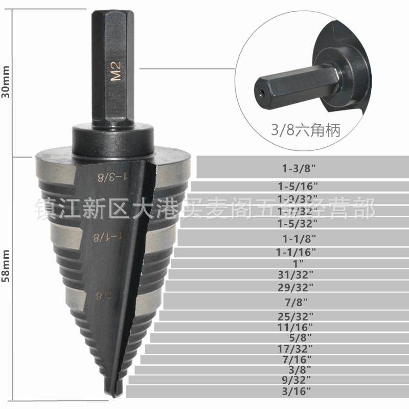 /8"六角柄氮化宝塔钻7/8至1-/8"HSS6542/M2高速钢阶梯钻,机械设备,其他机械设备,淘宝优惠券,粉丝福利购,淘宝优惠卷