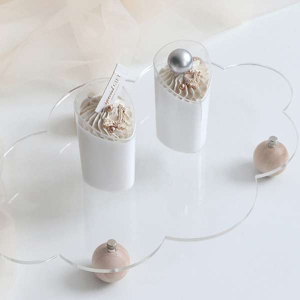 木球款亚克力甜品台摆件下午茶点心展示架云朵蛋糕盘歇木脚托盘