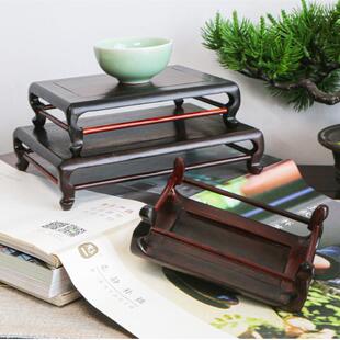 红木雕刻工艺品紫光檀红酸枝摆件底托实木文玩奇石花盆榫卯底座