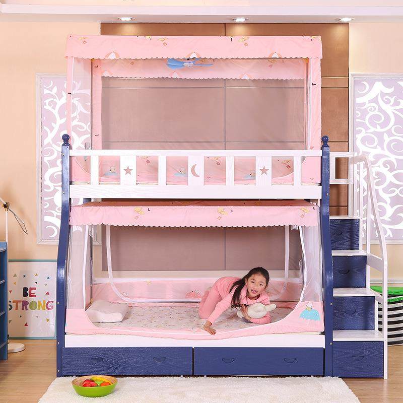 子母床蚊帐上下铺梯形防尘家用高伸缩遮光床帘床幔双层高低床书架,床上用品,蚊帐,淘宝优惠券,粉丝福利购,淘宝优惠卷