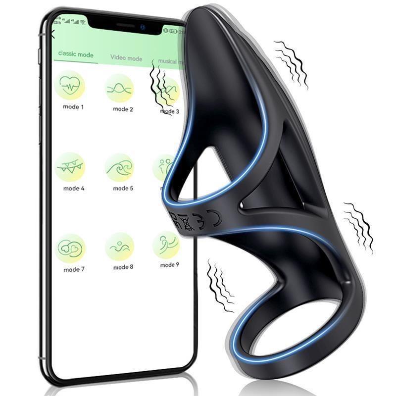 APP Bluetooth Vibrating Cock Ring Penis Ring Vibrator Delay