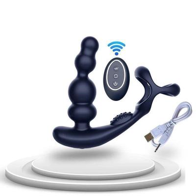 Silicone Anal Vibrator and 360Rotate Prostate Massager Wir