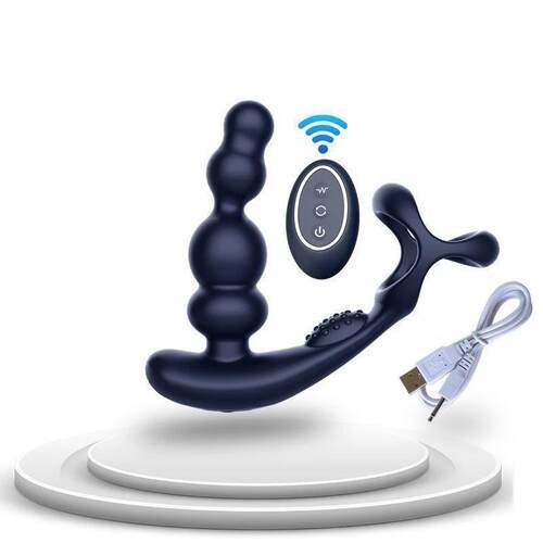 Silicone Anal Vibrator and 360Rotate Prostate Massager Wir