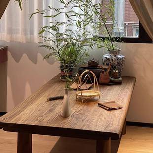 老木木桌茶556几榻榻米桌子矮桌客厅阳台长条长实家用飘窗桌原木