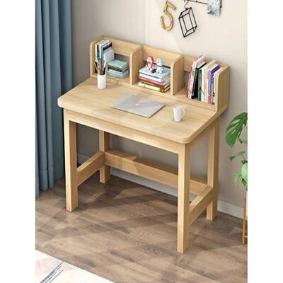 桌桌桌书架一体经济32070型家用电脑桌实木卧室学生书学习简易桌