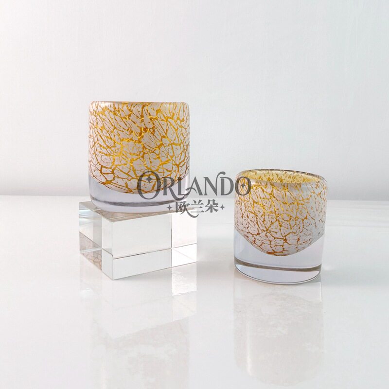简约轻奢琉璃茶色冰裂花纹洽谈桌花器样品板桌面插花瓶飘窗玻璃瓶