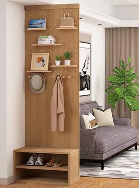 W8实木隔洞洞板风屏断制木质隔HOQ板客厅玄关金属定衣柜遮挡收纳