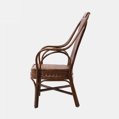 椅天然手工真藤背靠书房椅单人5009办公休中式电脑闲椅家用老人编