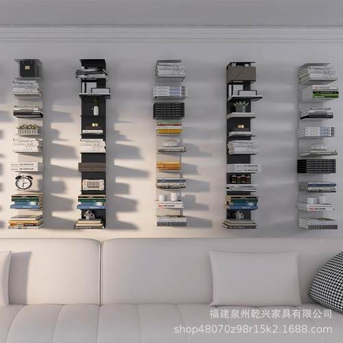 隐形架置架上壁挂铁艺墙YF-117面网红悬浮钢墙制极物简书本收纳书