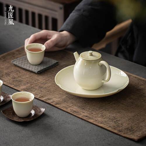 日小壶复古茶泡孔茶RQ器过滤创意手工陶瓷茶式具简约草木灰釉茶壶