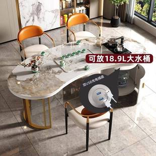 岩板茶桌椅高端合MFL轻阳台家用小组茶台现奢代简约泡茶桌办公室