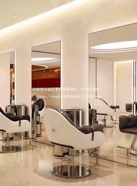 发挂墙镜网地剪发一体理发店镜台落带灯红大OLF通烫染美店子发廊