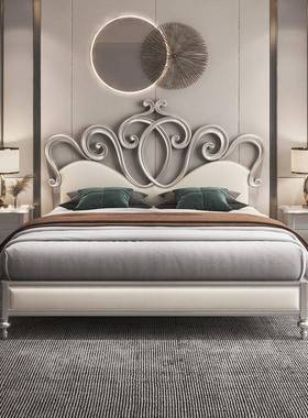 法式轻奢雕FJM实木花公墅主床创意梦幻别奢华双人床软主卧婚床1.8