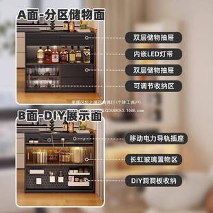 古美式复可伸缩吧台家TRL沙发边客多厅功能隔断柜中古小户型吧台