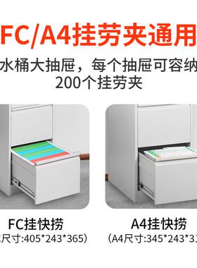 挂劳快卡箱挂劳柜办公资储物柜铁皮收纳柜四卡箱A料4FC挂捞夹档案