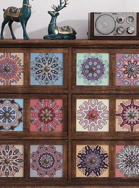 储WBB美式复古实木物柜客厅屉收纳柜彩式绘斗柜卧室木质置物柜抽