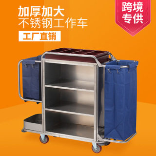 不锈钢布草保洁车带盖带门