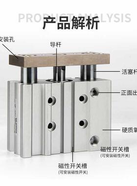 0三杆三轴气缸M0GPM16/20/25/2/40/5/6-10-2EUE0-0-40-50-10Z