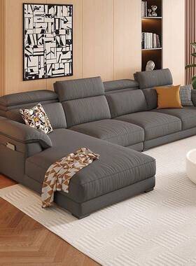 奶油猫抓布艺沙沙可拆RDP风洗客厅发小户型简约高靠背可调节棉麻