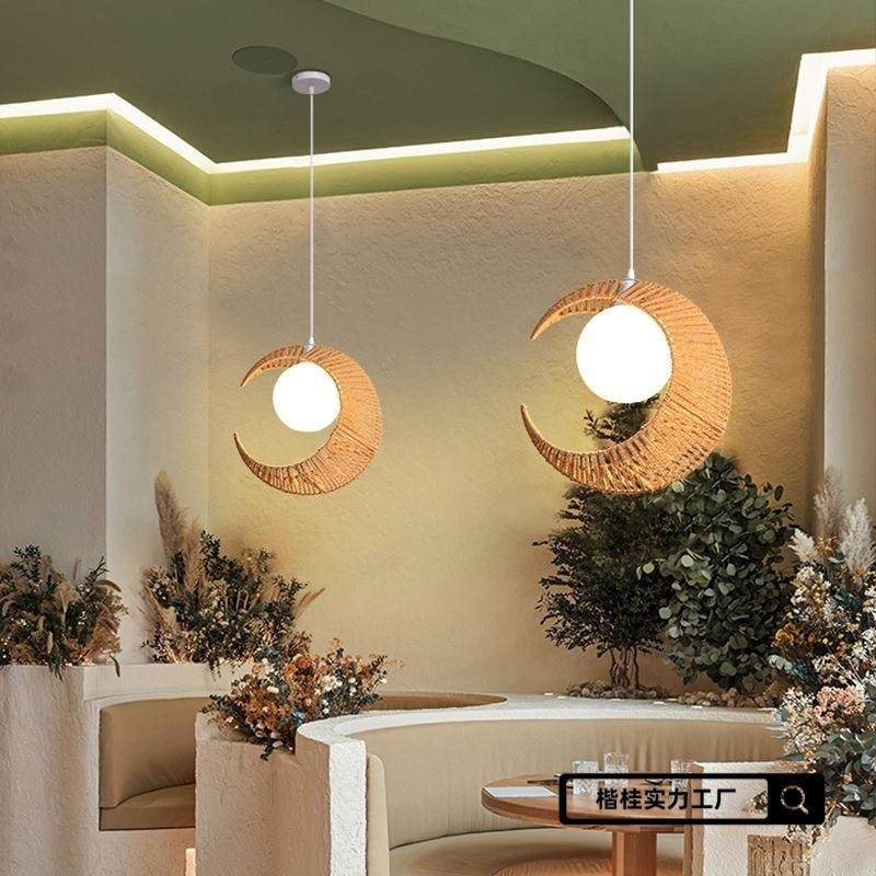 创意日式竹藤编艺术厅月餐亮藤艺复古餐28灯桌民宿吧台阳台编吊灯,家装灯饰光源,智能吊灯,淘宝优惠券,粉丝福利购,淘宝优惠卷