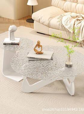 茶家用客厅轻几奢现岩代板钢化璃茶几小户玻型出AWF租屋意式茶几