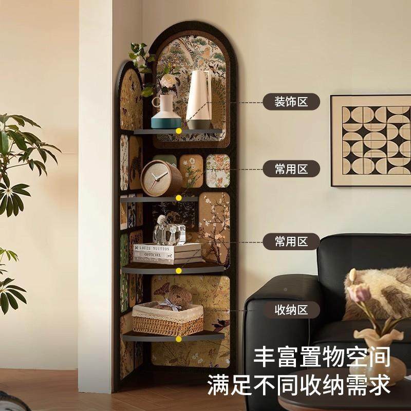 中7097古风视装饰画客厅电柜旁边转角柜收角复古置物架多层纳柜三,住宅家具,搁板/置物架/家用陈列架,淘宝优惠券,粉丝福利购,淘宝优惠卷