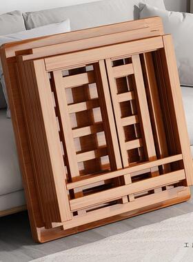 烤火桌子新款家用全折叠烤火架正方F9688S6H实形木多功能冬用电取