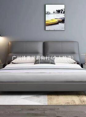 FS意式轻奢皮床简约代现小户型1.主8米双人床卧婚软PDD10121床1.5