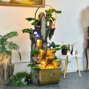 假山办造景招财APS厅流水水喷泉摆件循环景观鱼缸公室落地客室内