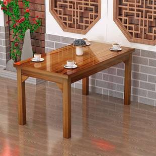 HLE面馆桌椅饭店小吃桌馆椅快餐桌椅组合木实餐食店堂餐桌烧烤碳