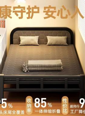 床铁艺床QPR家用简约折叠叠钢木床出租屋单人床成人午休折床结实