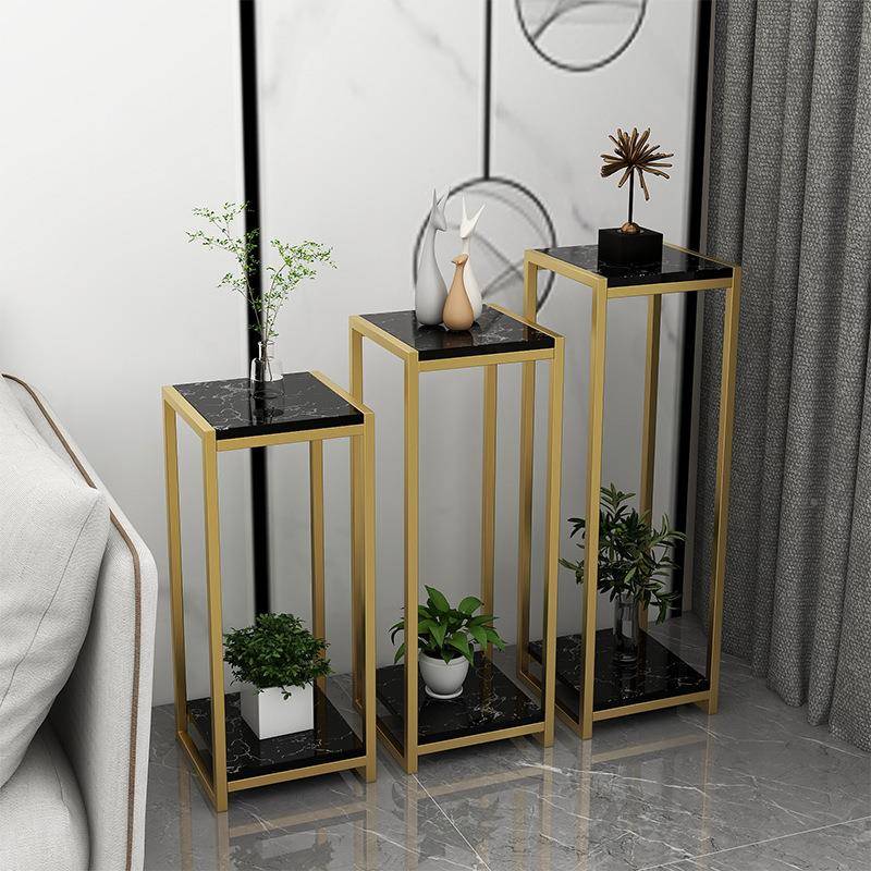 落花大旁几c78s7Hnr花架欧式阳台轻奢铁艺地摆件客厅风理石边电视