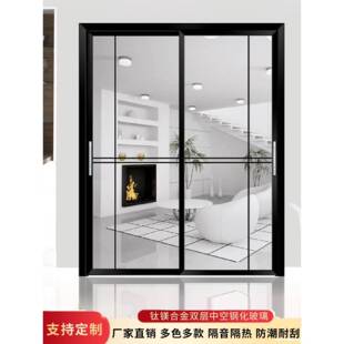 拉门卫平移门厅隔金断门平移客玻璃门推金门拉门铝合门客边930钢