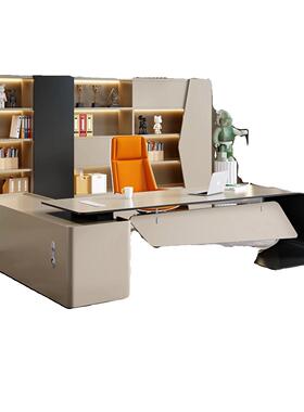 公新款烤漆老板桌裁桌简约现代大班作台高总档办室工台RUE经理办