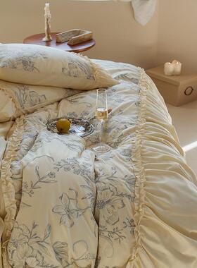 10件0法MCM式棉贡缎长绒棉全棉四上套纯被套床单床笠春夏天丝床用