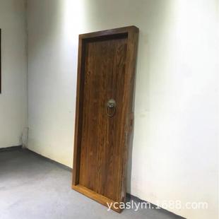 老榆木式 别室RZC墅复古榆门民宿 卧门仿古木门中农村双木开门老式