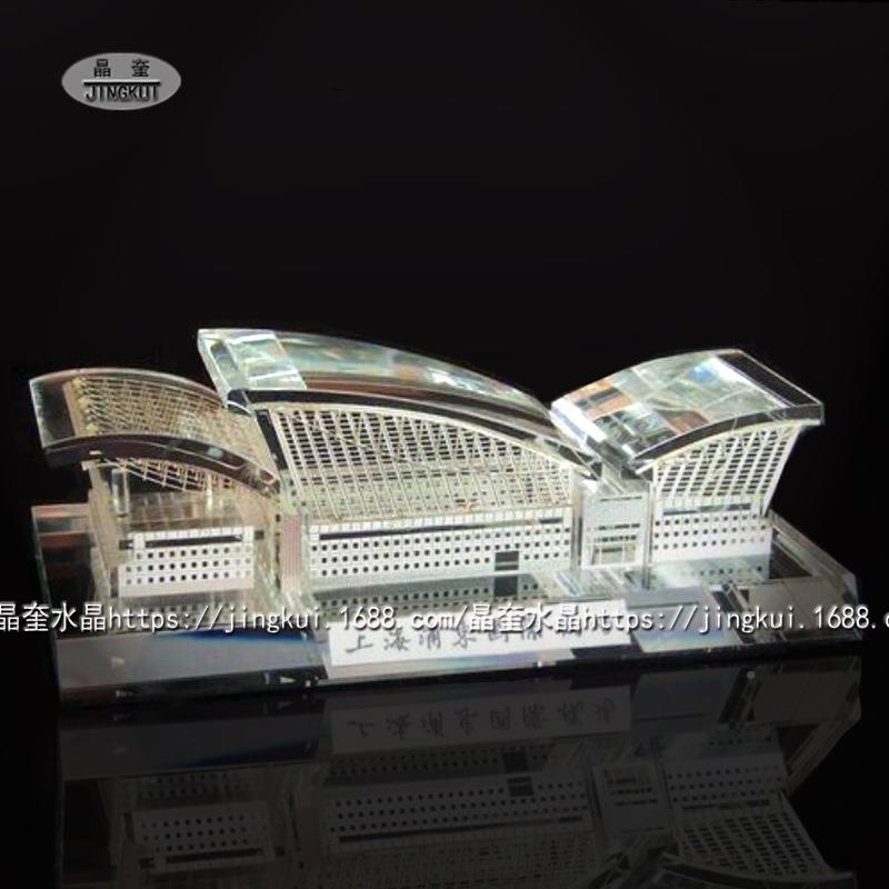 水晶楼模JK-0021品水晶建筑水晶模型念楼盘盘制作工艺沙纪品摆件图片