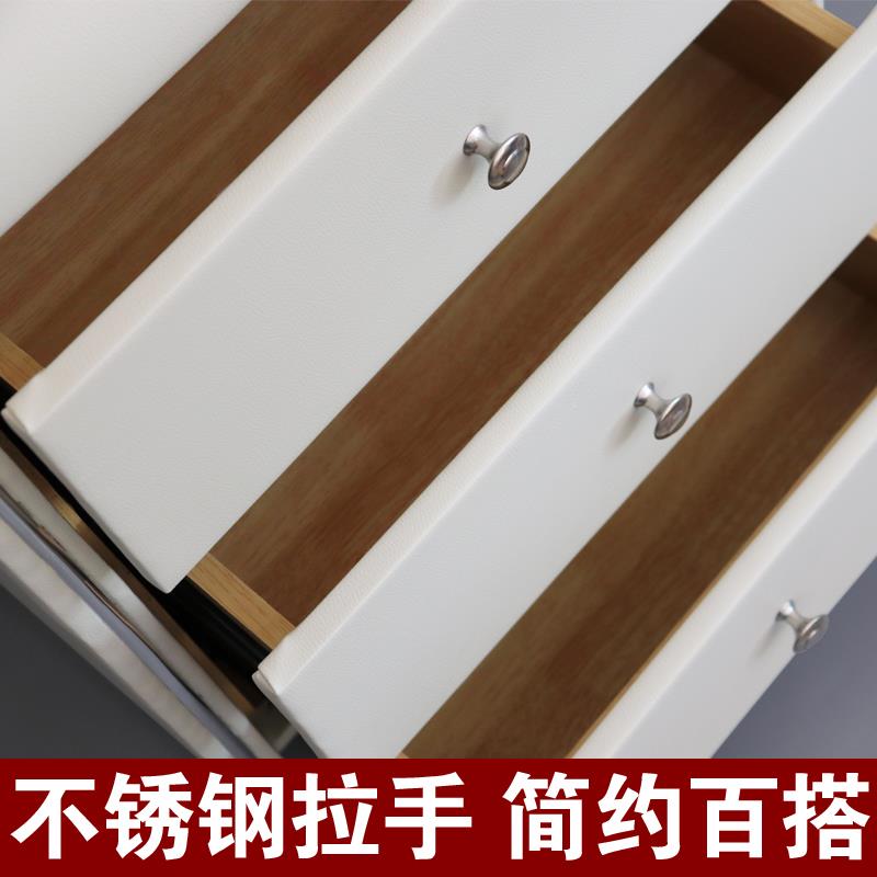 7皮床头柜三层软包60m简约现代ATF整装边定L制窄迷床你加锁储卧c