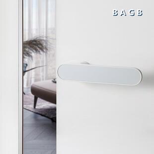 黑B意AGB灰色门锁式极简生态木门锁磁吸UQA锁室内卧室房门把手门