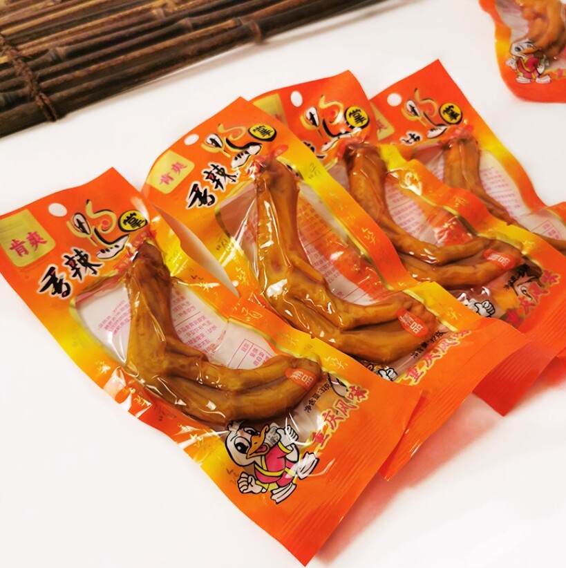 肯爽香辣鸭掌特辣啃爽鸭爪江西抚州卤味鸭脚零食休闲小吃独立包装