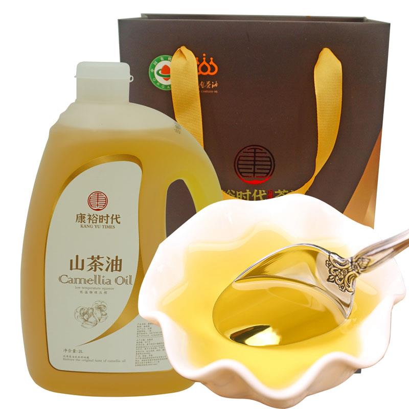 康裕时代山茶油2升低温压榨茶籽油湖南野山茶油正宗一级食用油2L