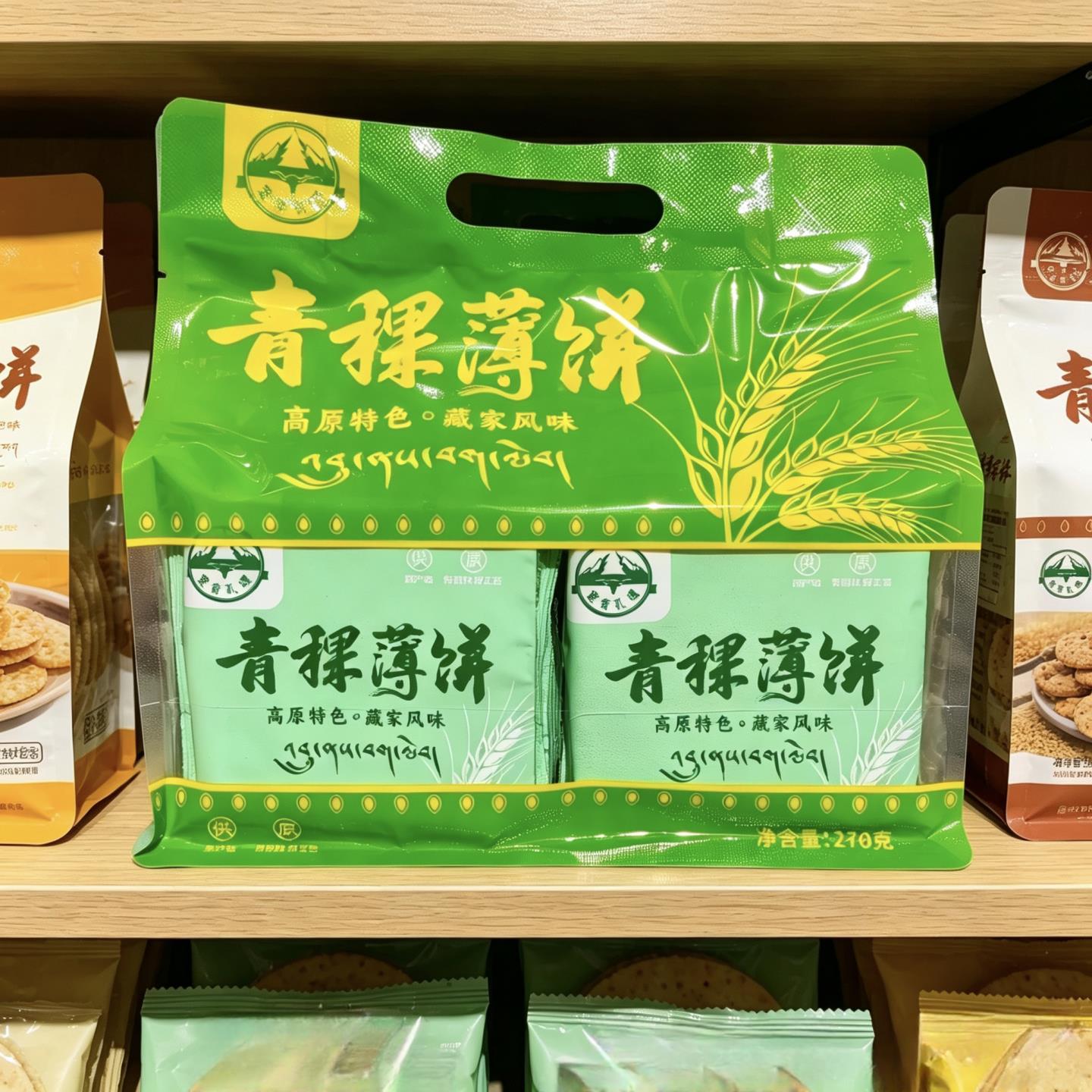 四川九寨沟高原特产茸青扎嘎青稞薄饼270克川西藏族风味独立包装