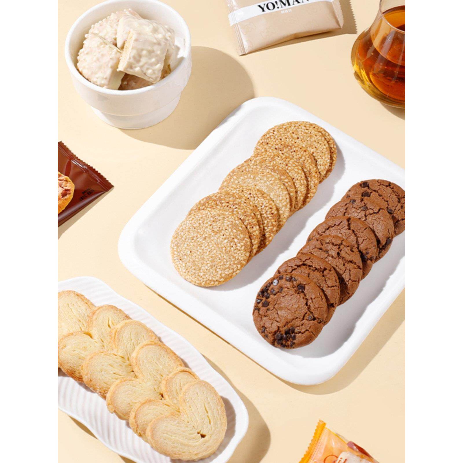 超友味奶香松塔蝴蝶酥原味芝麻薄脆巧克力味曲奇饼干袋装点心零食