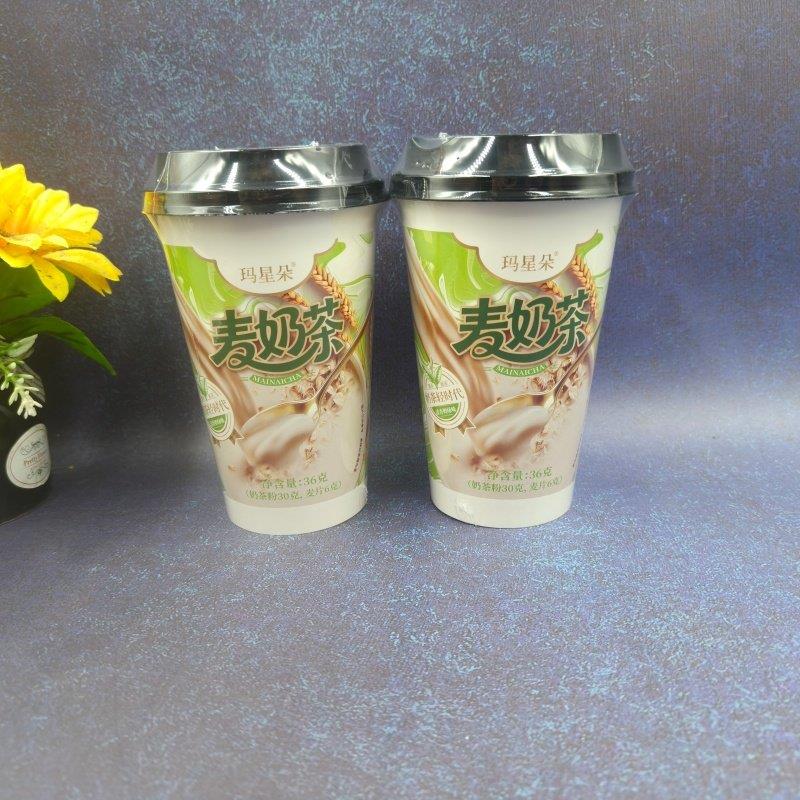 玛星朵经典阿萨姆清香奶绿麦香味麦片杯装奶茶下午茶冲泡36g杯装