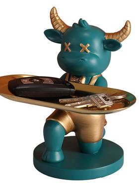 创钥意厅匙收纳居盘摆件客玄关鞋柜桌面托盘家树脂X8350装饰摆设