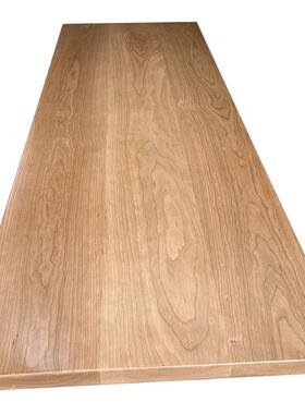 实木公桌松木榆木板材餐桌办桌大板原木蜡白木桌OCO板实木吧面台