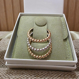 素圈珠珠戒指女纯银白金玫瑰金光面转运珠指环小圆珠尾戒简约时尚